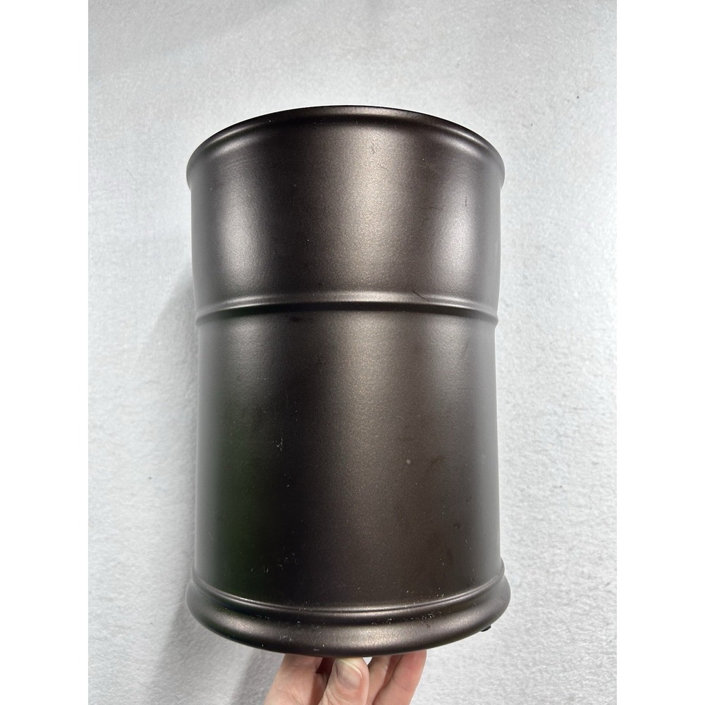 Metal Canister Dark Brown 10 x 8 Inches